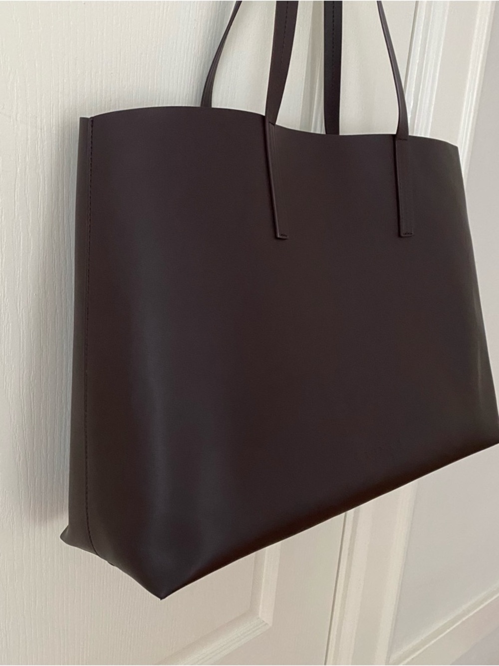 $275 Everlane Made in Italy Dark Brown The New Day Market Tote Bag XL Size - Picture 4 of 15